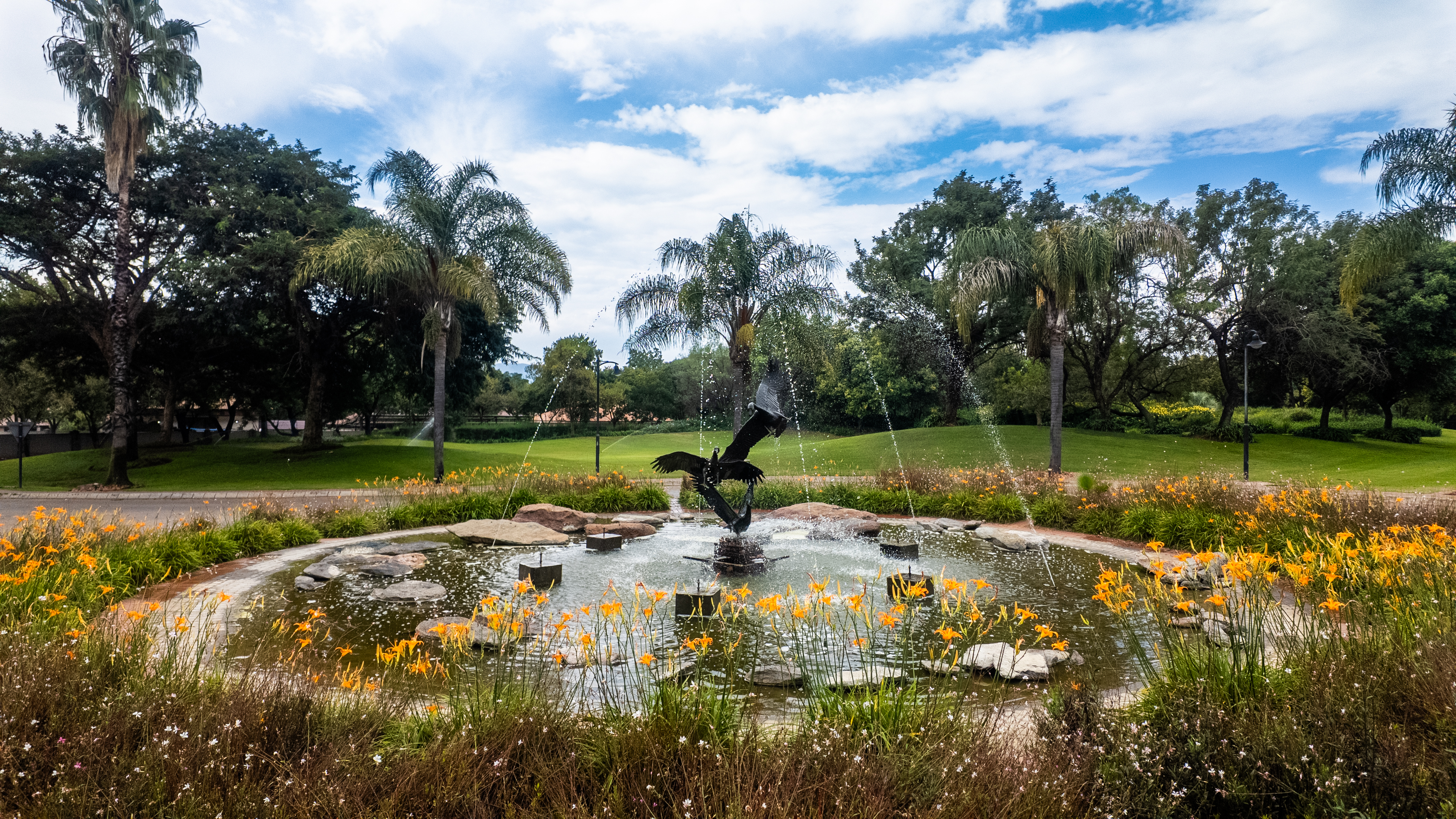 Fountain entering estate
